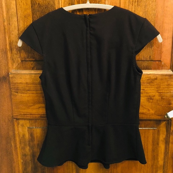 H&M Black Peplum Top Size 2 - Picture 2 of 5